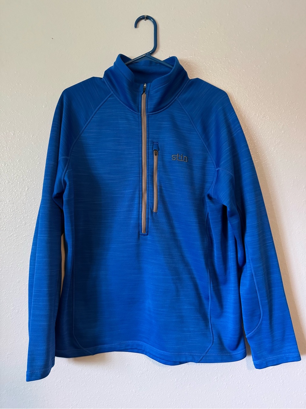 Stio Men’s Glide Powerstretch Blue Quarter-Zip Fleece Pullover